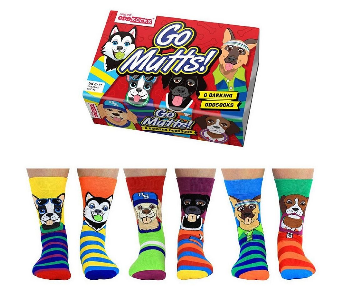 United Oddsocks Socken 3 Paar Socken Strümpfe Herren Gr. 39-46 Oddsocks crazy Dogs von United Oddsocks