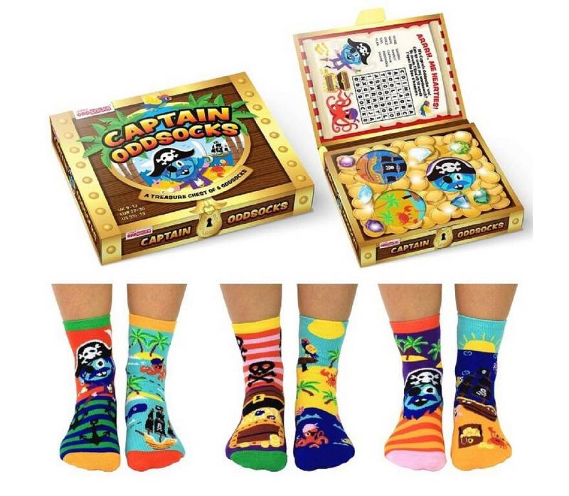 United Oddsocks Socken 3 Paar Socken Strümpfe Kinder Gr. 27-30 Oddsocks Seeräuber (Set bestehend aus 3 Paar Socken) von United Oddsocks