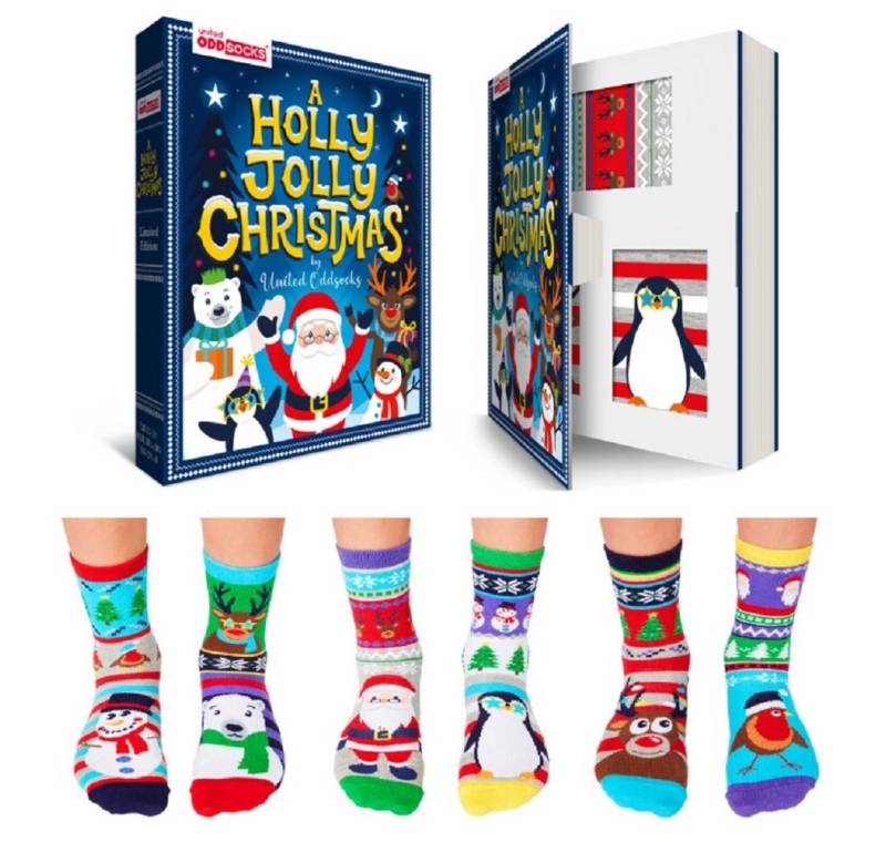 United Oddsocks Socken 3 Paar Socken Strümpfe Kinder Gr. 30,5-38,5 Jolly Christmas Oddsocks von United Oddsocks