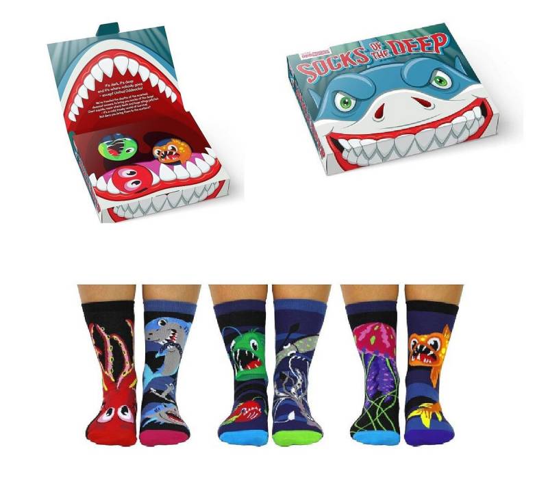 United Oddsocks Socken 3 Paar Socken Strümpfe Kinder Gr. 30,5-38,5 Oddsocks Socks of the DEEP (Set bestehend aus 3 Paar Socken) von United Oddsocks