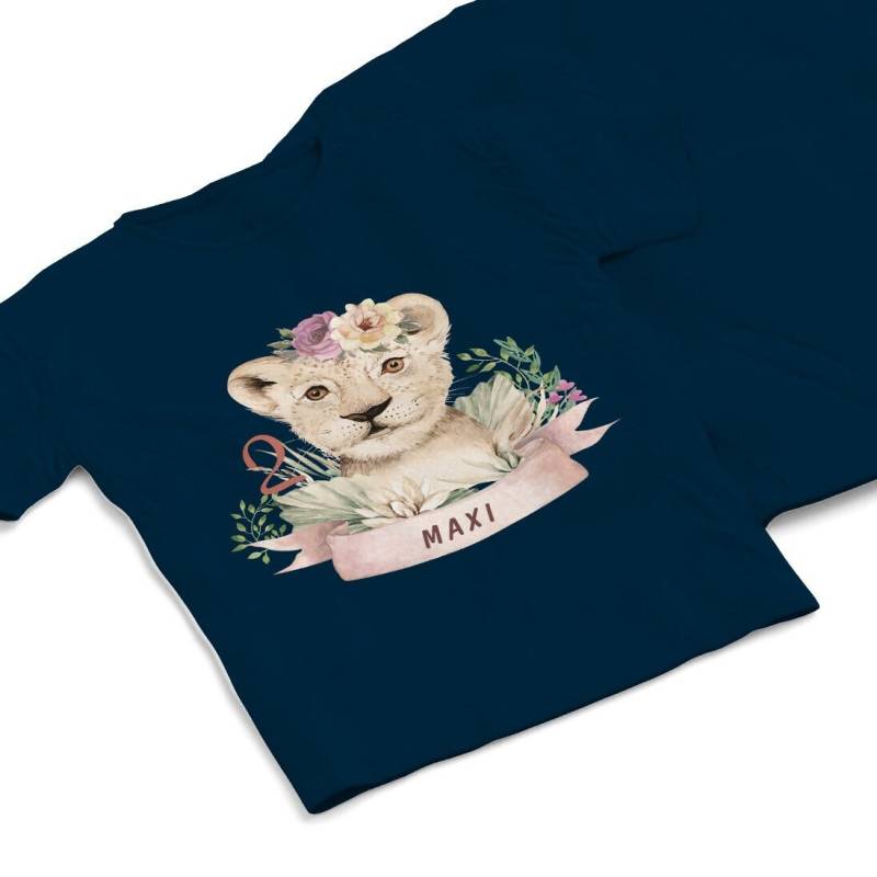 Kinder T-Shirt Mit Name Personalisiert L Shirt Löwe Wunschtext | Mädchen Oder Jungen Bedruckt Farbe + Größe Zur Wahl von UnitedprintSE