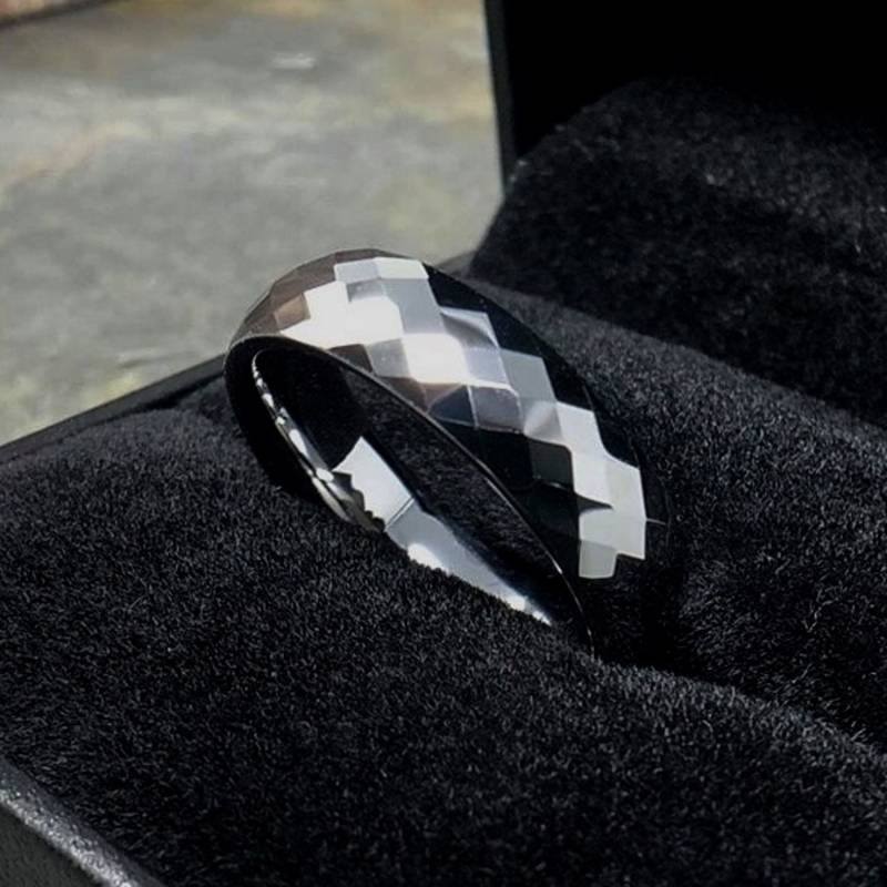 6 Mm Silber Facettierter Wolframring, Niemals Kratzst, Frauenring, Unity Ring Designs von UnityRingDesigns