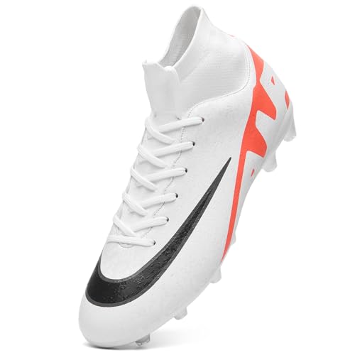 Unitysow Fußballschuhe Herren Outdoor High Top Spike Cleats Fußball Stiefel Professionelle Athletics Trainingsschuhe,T23156 Weiß,EU38 Unitysow Fußballschuhe Herren Outdoor High Top Spike Cleats Fußball Stiefel Professionelle Athletics Trainingsschuhe,T23156 Weiß,EU38 von Unitysow