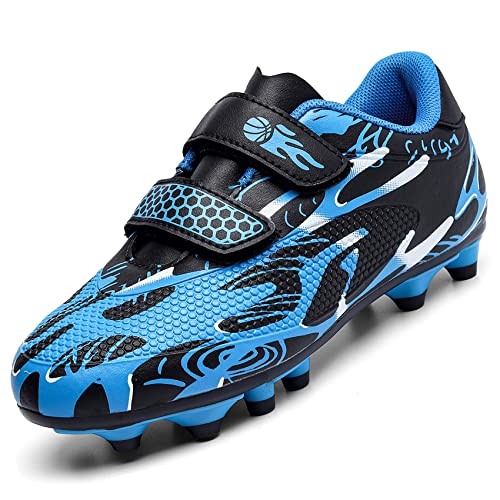 Unitysow Fußballschuhe Jungen Professionelle Fussballschuhe Kinder Athletics Trainingsschuhe Sportschuhe Mädchen Outdoor Spikes Football Schuhe,Blau,Gr.33 von Unitysow