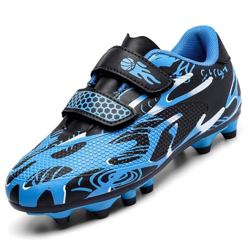 Unitysow Fußballschuhe Jungen Professionelle Fussballschuhe Kinder Athletics Trainingsschuhe Sportschuhe Mädchen Outdoor Spikes Football Schuhe,Blau,Gr.37 von Unitysow