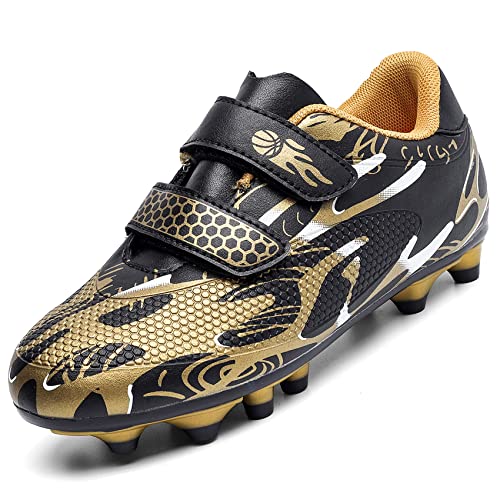 Unitysow Fußballschuhe Jungen Professionelle Fussballschuhe Kinder Athletics Trainingsschuhe Sportschuhe Mädchen Outdoor Spikes Football Schuhe,Gelb,Gr.34 von Unitysow