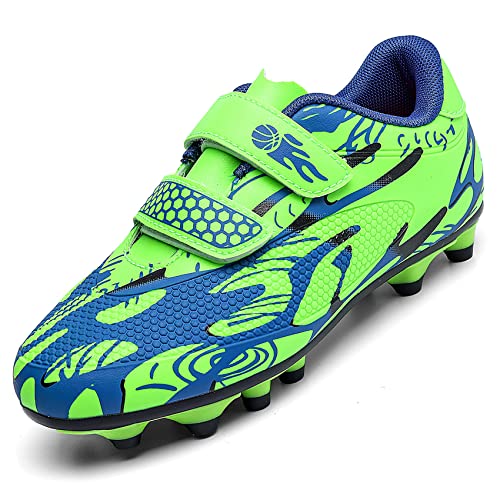 Unitysow Fußballschuhe Jungen Professionelle Fussballschuhe Kinder Athletics Trainingsschuhe Sportschuhe Mädchen Outdoor Spikes Football Schuhe,Grün,Gr.34 von Unitysow