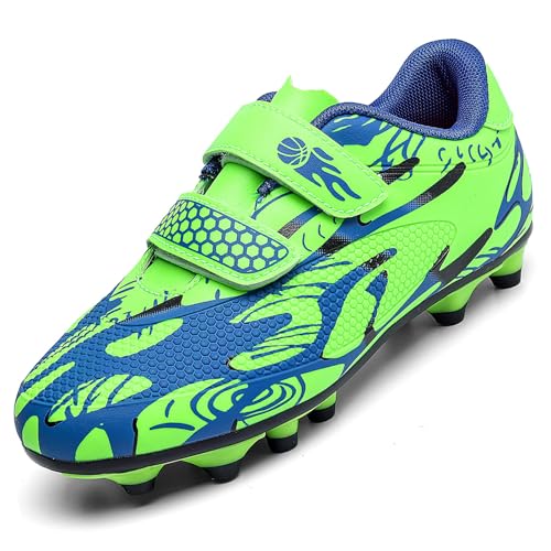 Unitysow Fußballschuhe Jungen Professionelle Fussballschuhe Kinder Athletics Trainingsschuhe Sportschuhe Mädchen Outdoor Spikes Football Schuhe,Grün,Gr.28 von Unitysow