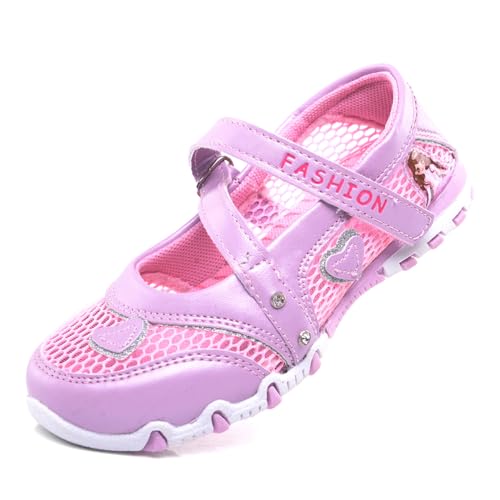 Unitysow Mary Jane Prinzessin Schuhe Kinder Geburtstag Party Flache Loafer Leichte Casual Schule Walkingschuhe, violett, 34 EU von Unitysow