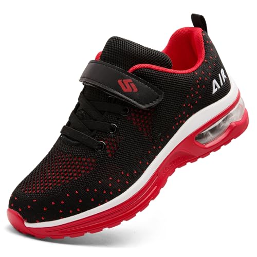 Unitysow Kinder Schuhe Jungen Mädchen Sneakers Turnschuhe Sportschuhe Outdoor Laufschuhe Leicht Tennisschuhe Hallenschuhe Walkingschuhe Unisex,Rot,35 EU von Unitysow