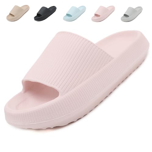 Uniuni Cozislides Original Slippers Damen Wolken Hausschuhe Cloudyzz Schlappen Dicke Sohle Eva Dusch Badeschuhe Weich rutschfest Badelatschen Leichte Bequem Badeschlappen Indoor Outdoor Rosa 36/37 von Uniuni