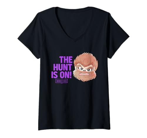 Damen Universal Monsters Cute Anime Wolf Man The Hunt is On! T-Shirt mit V-Ausschnitt von Universal Monsters