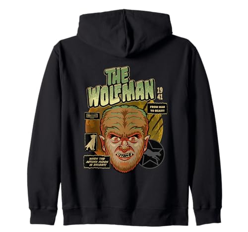 Universal Monsters The Wolf Man Vintage Halloween Mask Kapuzenjacke Universal Monsters The Wolf Man Vintage Halloween Mask Kapuzenjacke von Universal Monsters