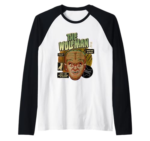 Universal Monsters The Wolf Man Vintage Halloween Mask Raglan Universal Monsters The Wolf Man Vintage Halloween Mask Raglan von Universal Monsters