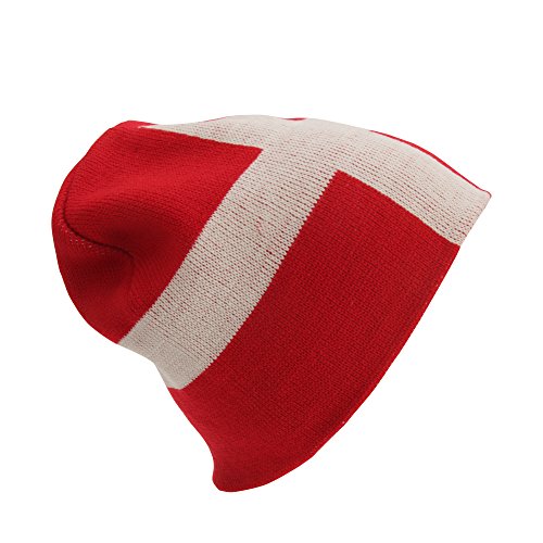 Unisex Dänemark Flaggen Design Wintermütze (Einheitsgröße) (Rot) von Universal Textiles