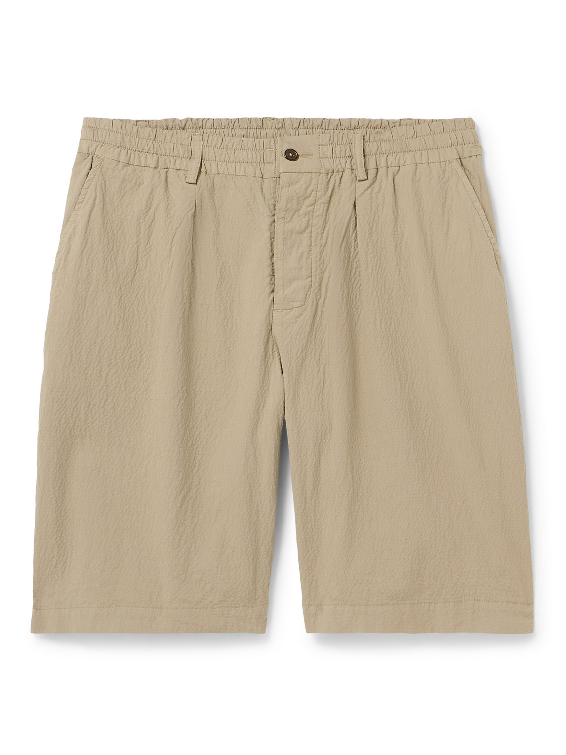 Universal Works - Wide-Leg Cotton-Blend Seersucker Shorts - Men - Neutrals - UK/US 36 von Universal Works