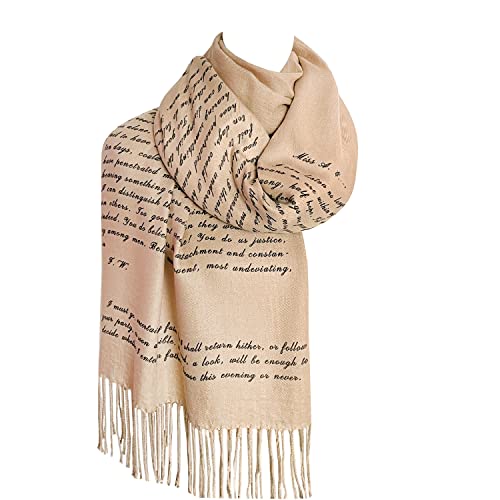 Universal Zone Damen Captain Frederick Wentworths Brief an Anne Elliot aus Persuasion by Jane Austen Wrap. Schal, Beige, 72" x 26" von Universal Zone
