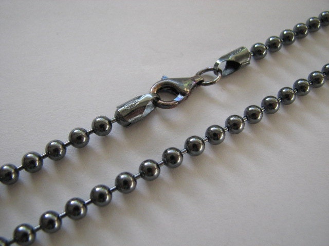 20 Zoll Antique Oxidized Ball Chain Necklace, 2, 5mm Balls, Black Oxidize Sterling Silver Mit Lobster Clasp 925 Unique Vintage Look von UniversalAge