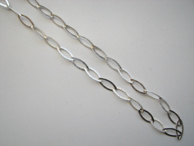 30 cm Gehämmert Lange Kabel Link Neclace Silber von UniversalAge