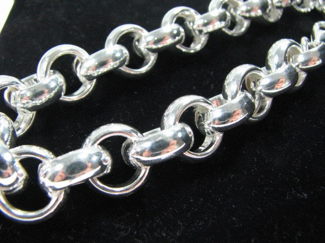 8 Mm Rolo Kette 17 Zoll Halskette Mit Karabinerverschluss, Glatte Runde Glieder, Massives 925 Sterling Silber von UniversalAge