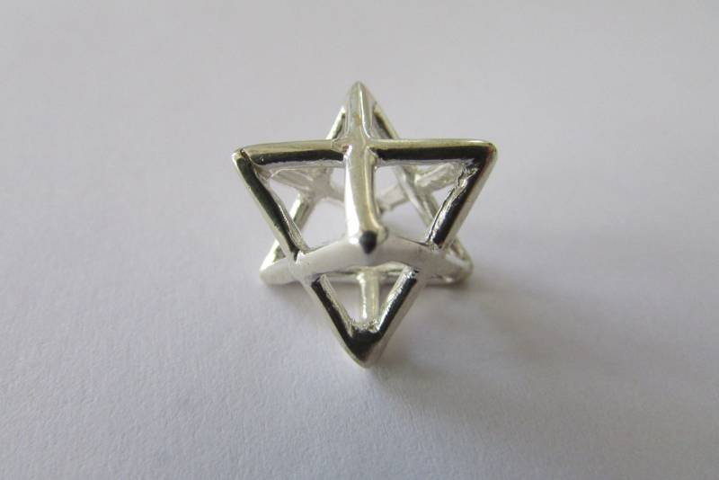 Großer Merkaba Anhänger 925 Sterling Silber Mer Ka Ba Charm Authentisch Heilige Geometrie Meditations-Werkzeug von UniversalAge