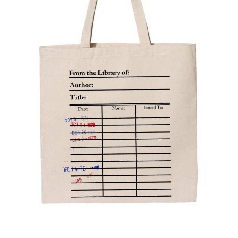 Bibliothekskarten-Tragetasche. Bibliothekskarte Mit Tagesstempel Handtasche. Buchtasche. Bibliothekstasche. Markttasche von UniversalZone
