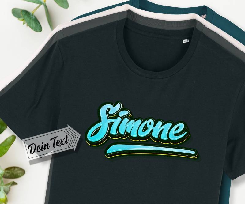 Bio-T-Shirt Mit Wunschtext, Effekt-Schrift "Creative", Personalisierter Text, Unisex, Bedruckt, Personalisiert, Baumwolle, Jersey, Name von Universaldruck