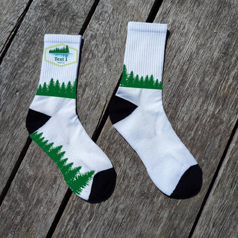 Personalisierte Socken, Seeblick, Bedruckt, Wunschname, Wunschtext, Einzelstück von Universaldruck