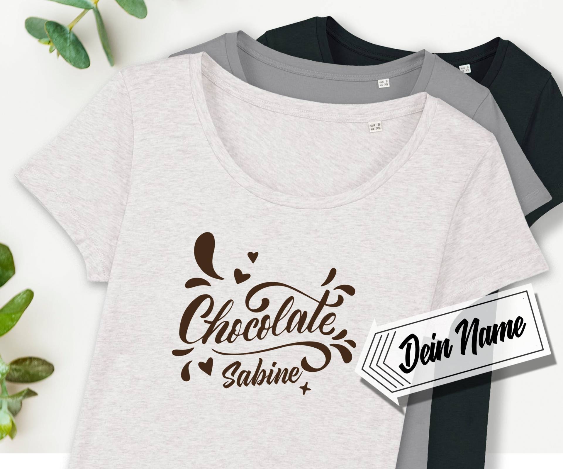 T-Shirt Mit Deinem Text, Schokolade, Personalisiert, Bedruckt, Name, Logo, Wunschtext, Geburtstagsshirt von Universaldruck