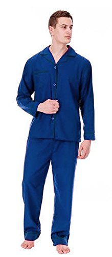 Herren Schlafanzug/Pyjama, Langarm, unifarben (XXL) (Marineblau) von Universaltextilien