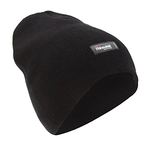 Universaltextilien Herren Thinsulate Winter Thermo-Mütze/Wintermütze/Beanie (Einheitsgröße) (Schwarz) von Universaltextilien