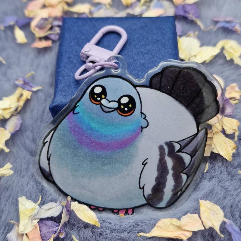 Lustige Tauben Epoxy Schlüsselanhänger von UniversariaArt