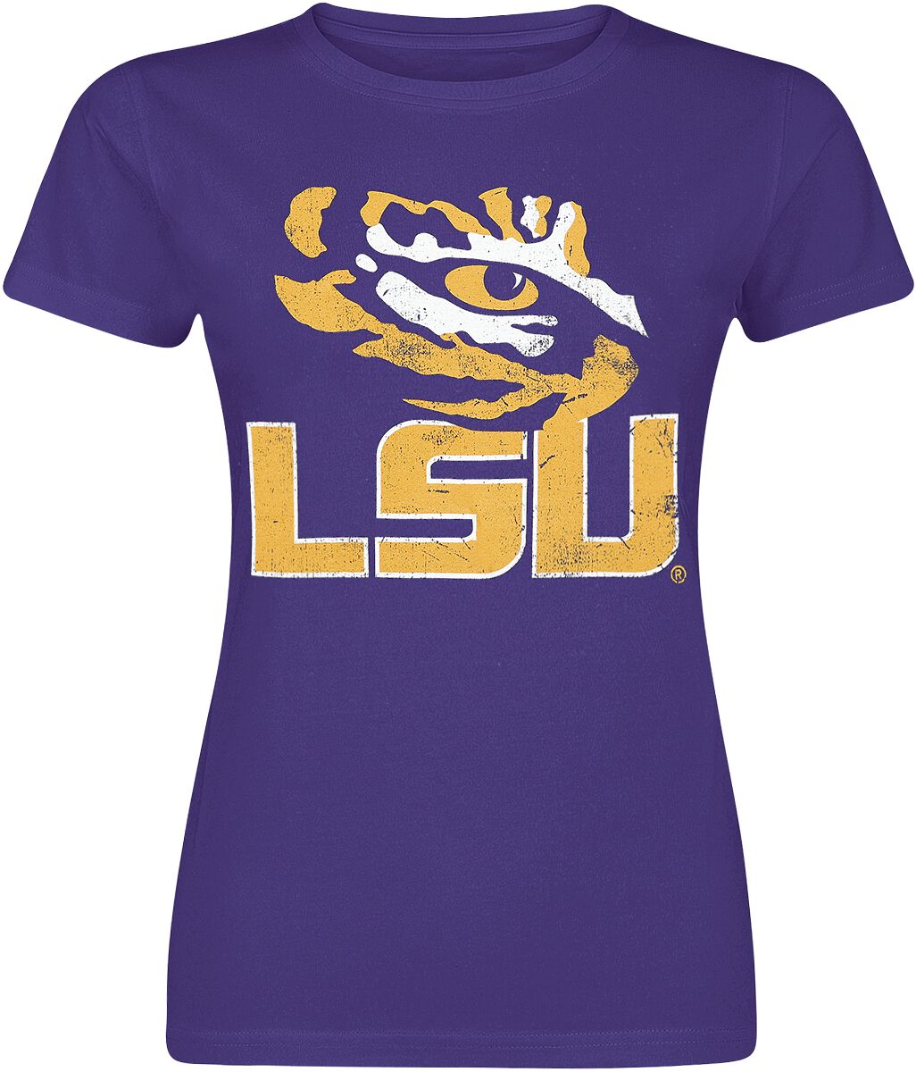 University T-Shirt - LSU - S bis XL - für Damen - Größe L - lila  - Lizenzierter Fanartikel von University