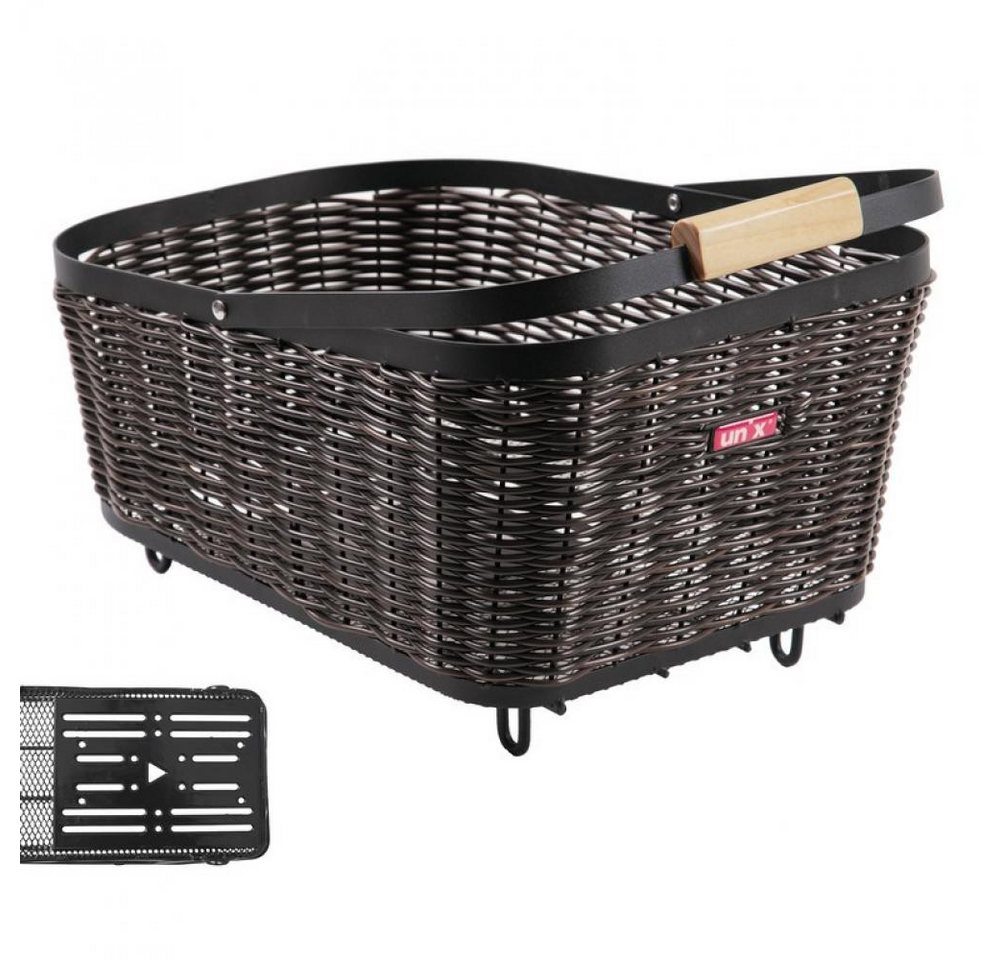 Unix Fahrradkorb Unix Hinterradkorb Baldo Universal schwarz/braun 45x31x21cm von Unix