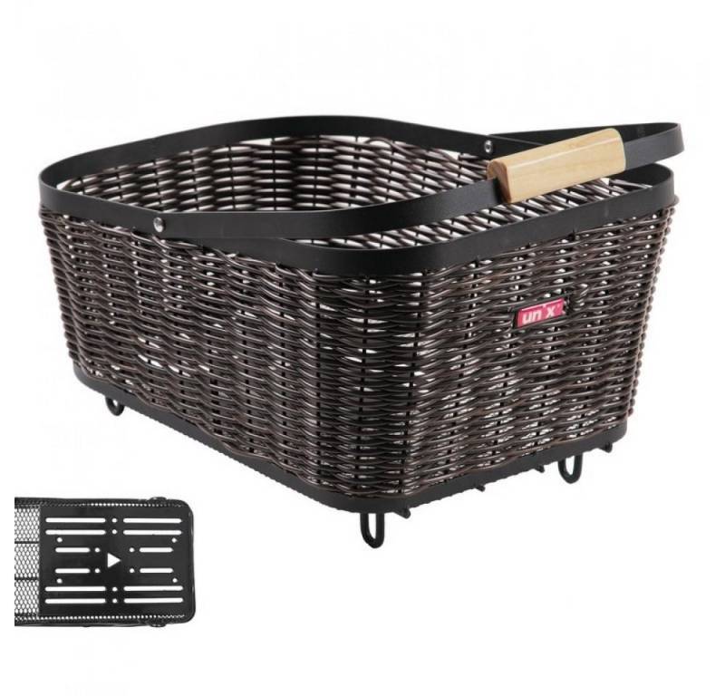 Unix Fahrradkorb Unix Hinterradkorb Baldo Universal schwarz/braun 45x31x21cm von Unix