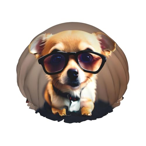 Chihuahua-Hundebrille, 1 Druck, doppellagig, wasserdicht, Duschhaube, für Damen und Herren, wiederverwendbar, elastisches Band Chihuahua-Hundebrille, 1 Druck, doppellagig, wasserdicht, Duschhaube, für Damen und Herren, wiederverwendbar, elastisches Band von Unkhtt