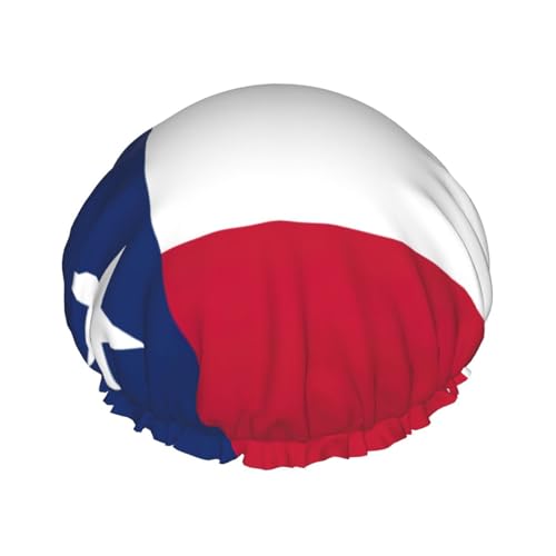 Duschhaube mit Texas-Motiv, doppellagig, wasserdicht, für Damen und Herren, wiederverwendbar, elastisches Band von Unkhtt
