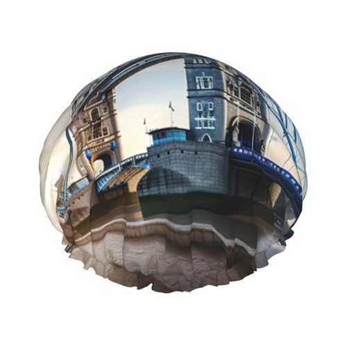 Historische Old Tower Bridge London Print Doppellagige wasserdichte Duschhaube Damen Herren Wiederverwendbare Badehaarkappen Gummiband Historische Old Tower Bridge London Print Doppellagige wasserdichte Duschhaube Damen Herren Wiederverwendbare Badehaarkappen Gummiband von Unkhtt