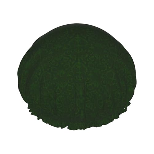 Hunter Duschhaube mit Blumenmuster, doppellagig, wasserdicht, für Damen und Herren, wiederverwendbar, elastisches Band von Unkhtt