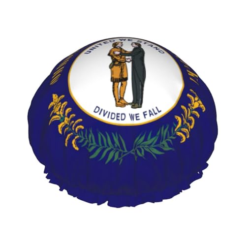 Kentucky State Flag Print Double Layer Waterproof Shower Cap Women Men Reusable Bath Hair Caps Elastic Band von Unkhtt