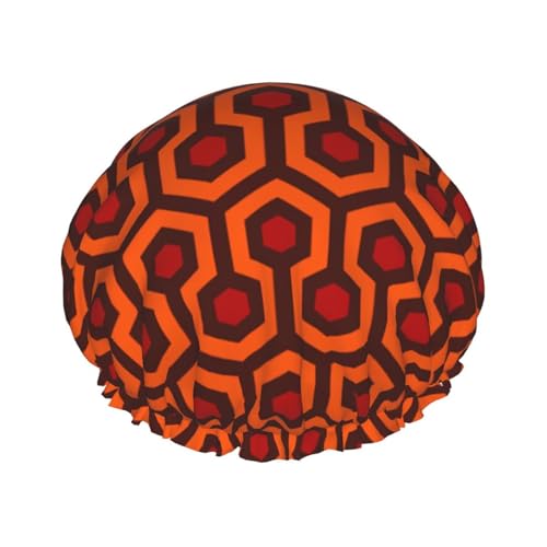 Shining Overlook Print Doppellagige wasserdichte Duschhaube Damen Herren Wiederverwendbare Badehaarkappen Gummiband von Unkhtt