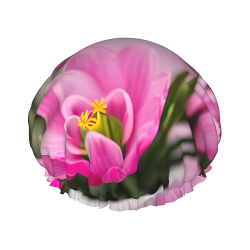 Spring is in The Air Print Doppellagige wasserdichte Duschhaube Damen Herren Wiederverwendbare Badehaarkappen Gummiband von Unkhtt