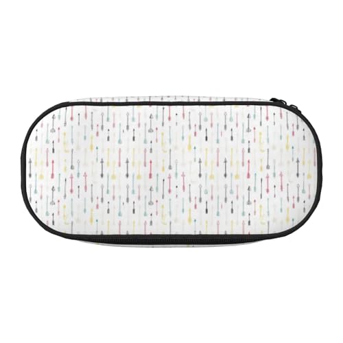 Unkhtt Bunte, handgezeichnete Kunst mit Pfeil-Druck im Boho-Stil, großes Fassungsvermögen, Stifteetui, Studenten, Doppelreißverschluss, Schule, Schreibwaren, Make-up-Aufbewahrung, Schwarz von Unkhtt