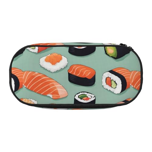 Unkhtt Delicious Sushi Stifteetui mit großem Fassungsvermögen, Doppelreißverschluss, Schule, Schreibwaren, Make-up-Aufbewahrung, Schwarz , Einheitsgröße, Taschen-Organizer von Unkhtt