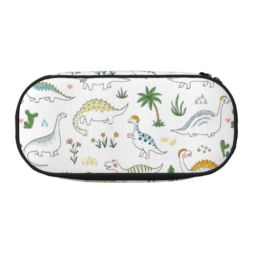 Unkhtt Federmäppchen mit Dinosaurier-Motiv, großes Fassungsvermögen, Doppelreißverschluss, Schule, Schreibwaren, Make-up-Aufbewahrung, Schwarz , Einheitsgröße, Taschen-Organizer von Unkhtt