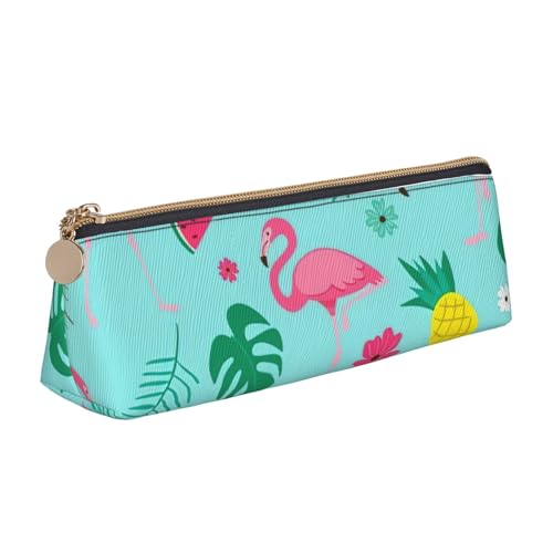 Unkhtt Federmäppchen mit Flamingo-Motiv und Eiscreme-Motiv, großes Fassungsvermögen, dreieckig, für Schüler und Schule von Unkhtt