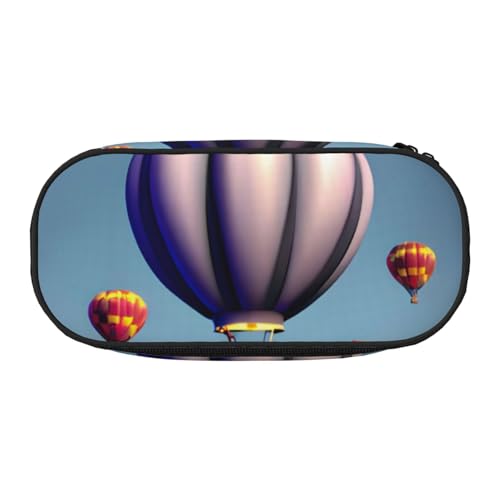 Unkhtt Federmäppchen mit Heißluftballon-Druck, großes Fassungsvermögen, Schüler, Doppelreißverschluss, Schule, Schreibwaren, Make-up-Aufbewahrung, Schwarz , Einheitsgröße, Taschen-Organizer von Unkhtt