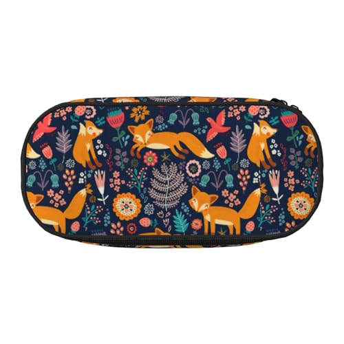 Unkhtt Federmäppchen mit Katzendruck, großes Fassungsvermögen, Schüler, Doppelreißverschluss, Schule, Schreibwaren, Make-up-Aufbewahrung, Schwarz , Einheitsgröße, Taschen-Organizer von Unkhtt