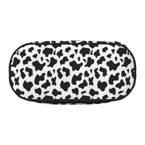 Unkhtt Federmäppchen mit Leopardenmuster, großes Fassungsvermögen, Doppelreißverschluss, für Schule, Schreibwaren, Make-up, Schwarz und Weiß, Schwarz , Einheitsgröße, Taschen-Organizer von Unkhtt