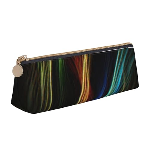 Unkhtt Federmäppchen mit buntem Linien-Kunstdruck, großes Fassungsvermögen, dreieckig, Tasche für Stifte, Schüler, Schule und Universität von Unkhtt